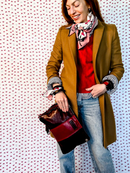 Heart + Hide Collection | Jackie Crossbody | Wine + Garnet