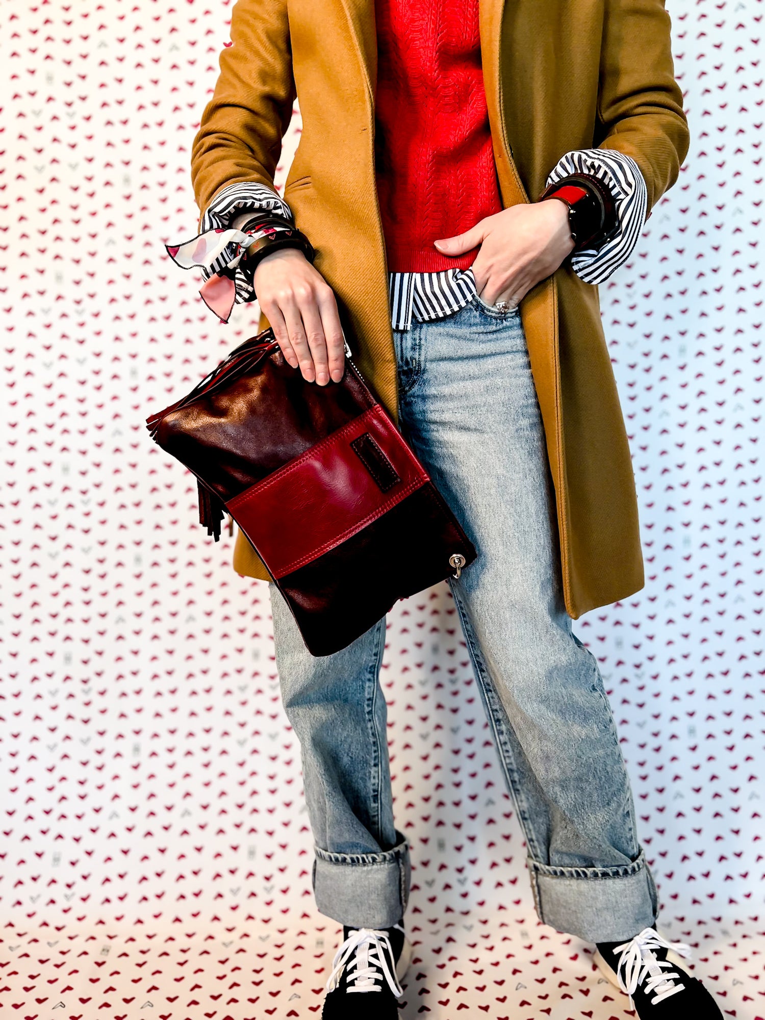 Heart + Hide Collection | Jackie Crossbody | Wine + Garnet