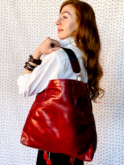 Heart + Hide Collection | Eleanor Shoulder Tote | Garnet