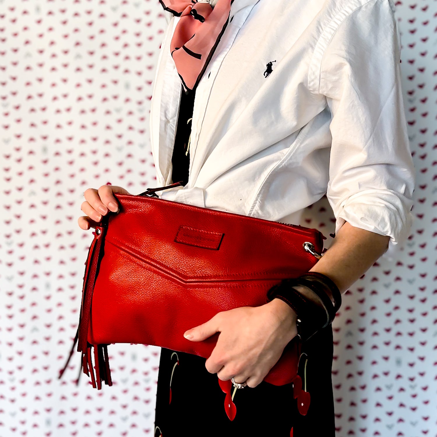 Heart + Hide Collection | Jackie Crossbody | Crimson