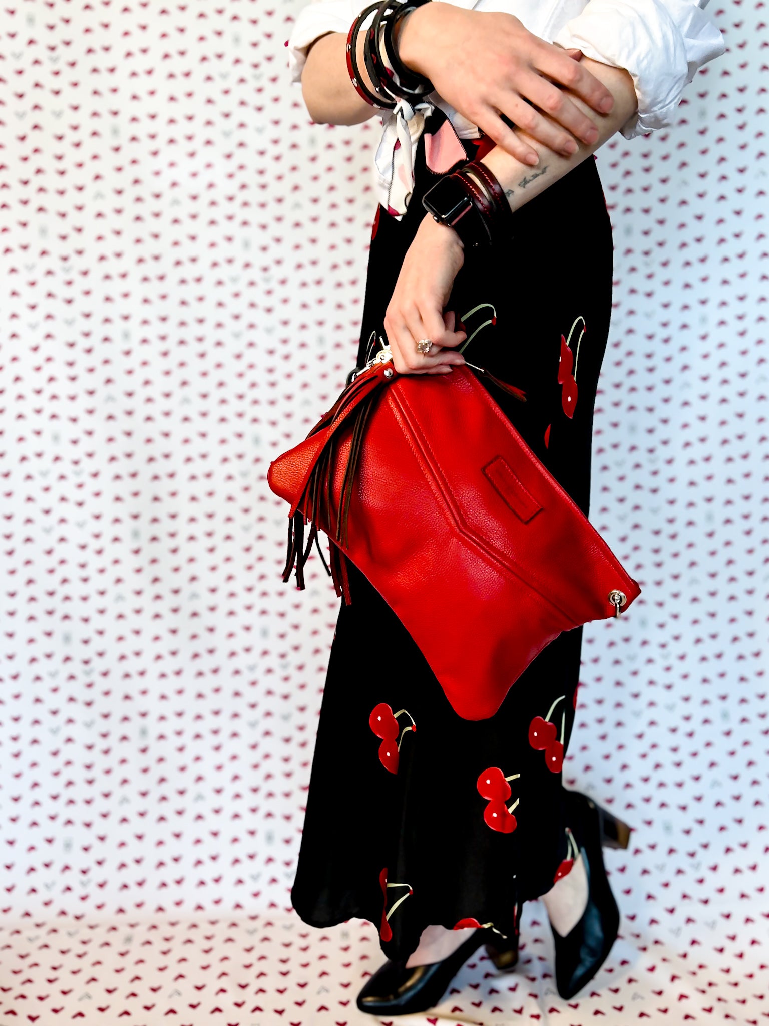 Heart + Hide Collection | Jackie Crossbody | Crimson