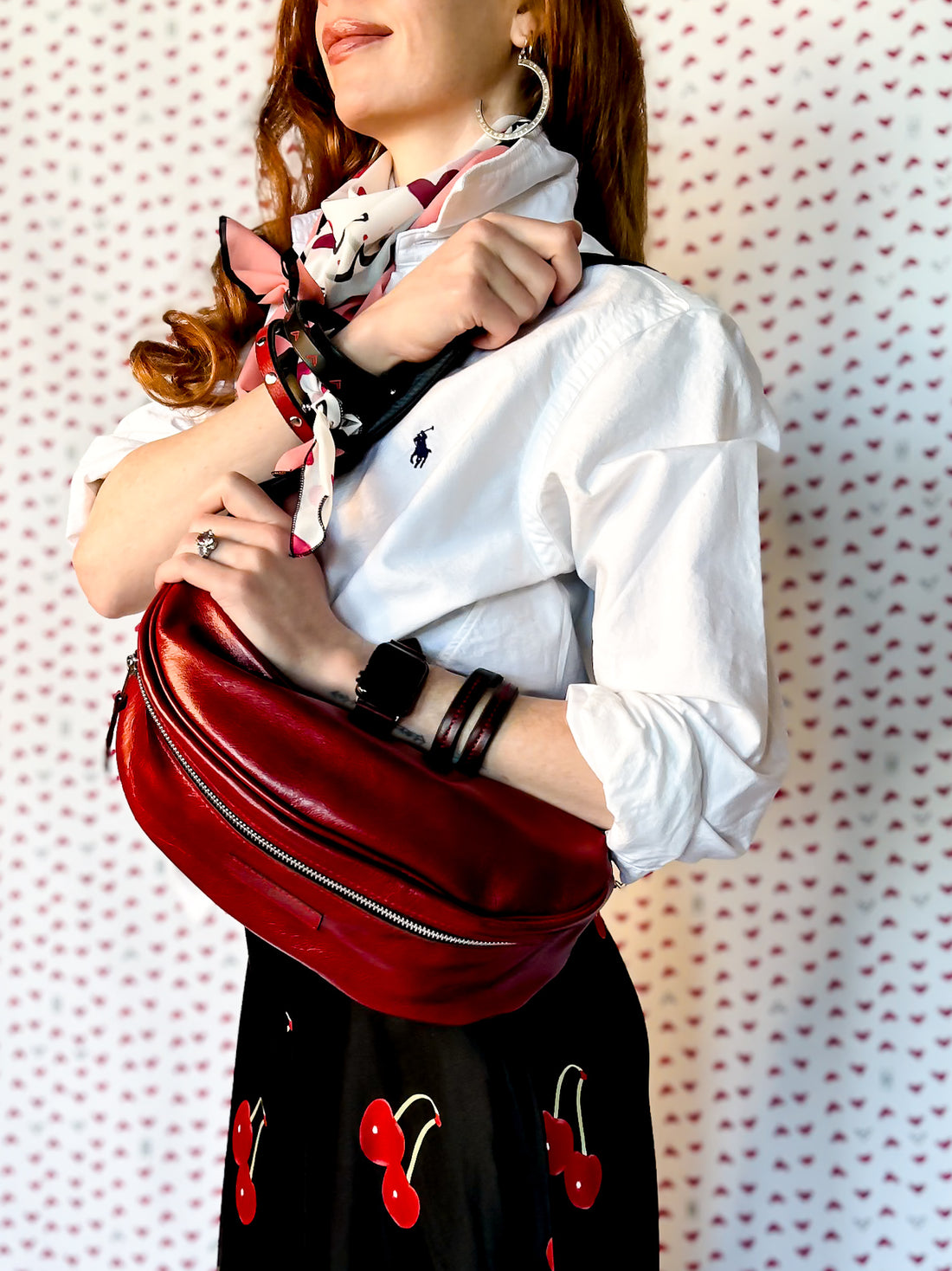 Heart + Hide Collection | Louie Fanny Crossbody | Garnet