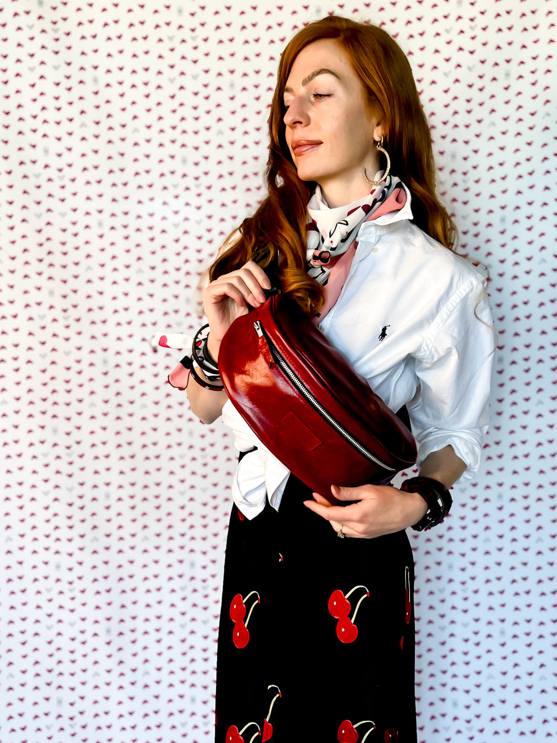 Heart + Hide Collection | Louie Fanny Crossbody | Garnet