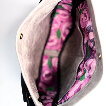 Wild Bloom Collection | Esther Shoulder Tote | Fog