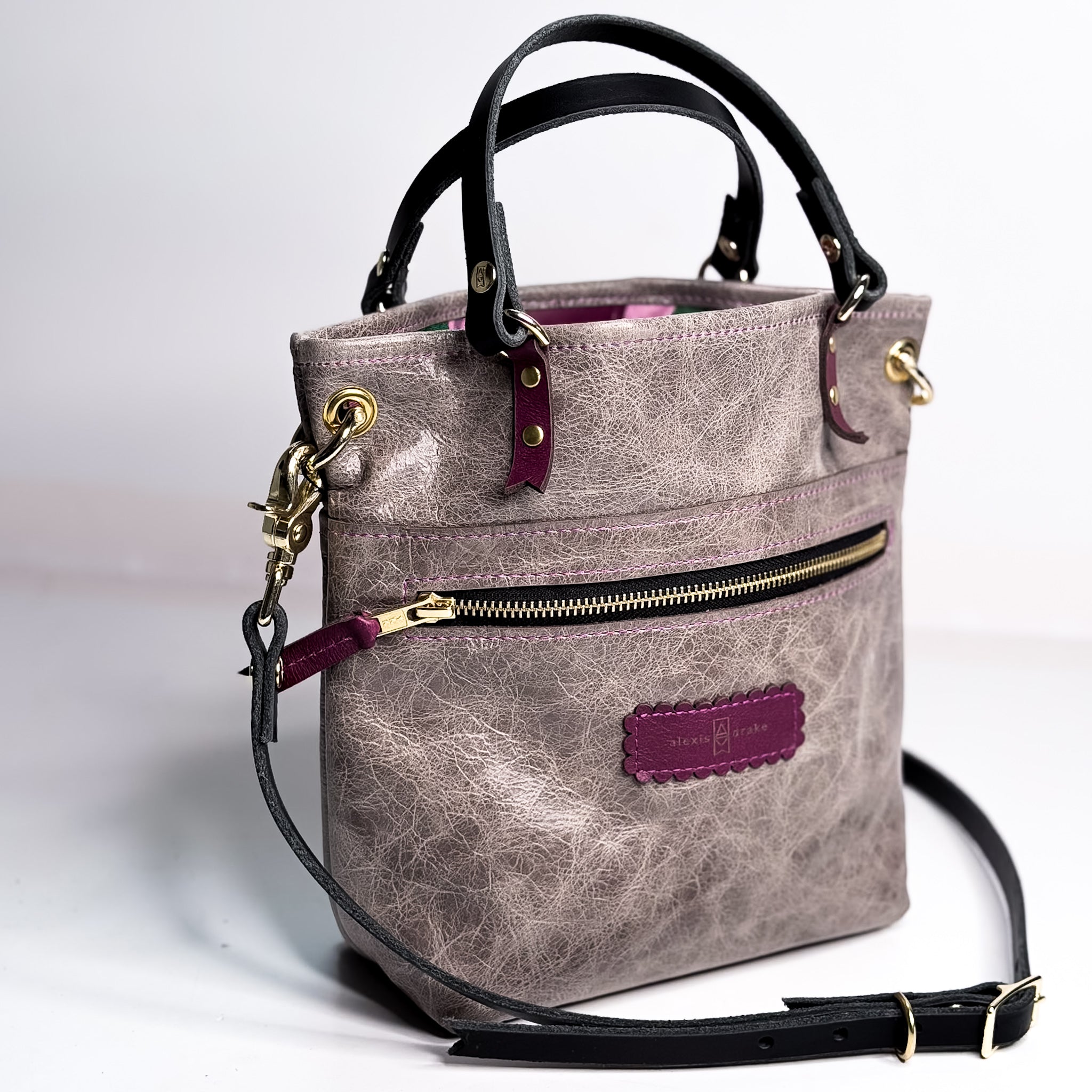 Wild Bloom Collection | Amika Satchel + Crossbody | Fog + Orchid
