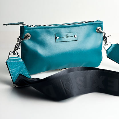 Relaxed Riviera Collection | Belt Bag Clutch + Crossbody | Blue Lagoon