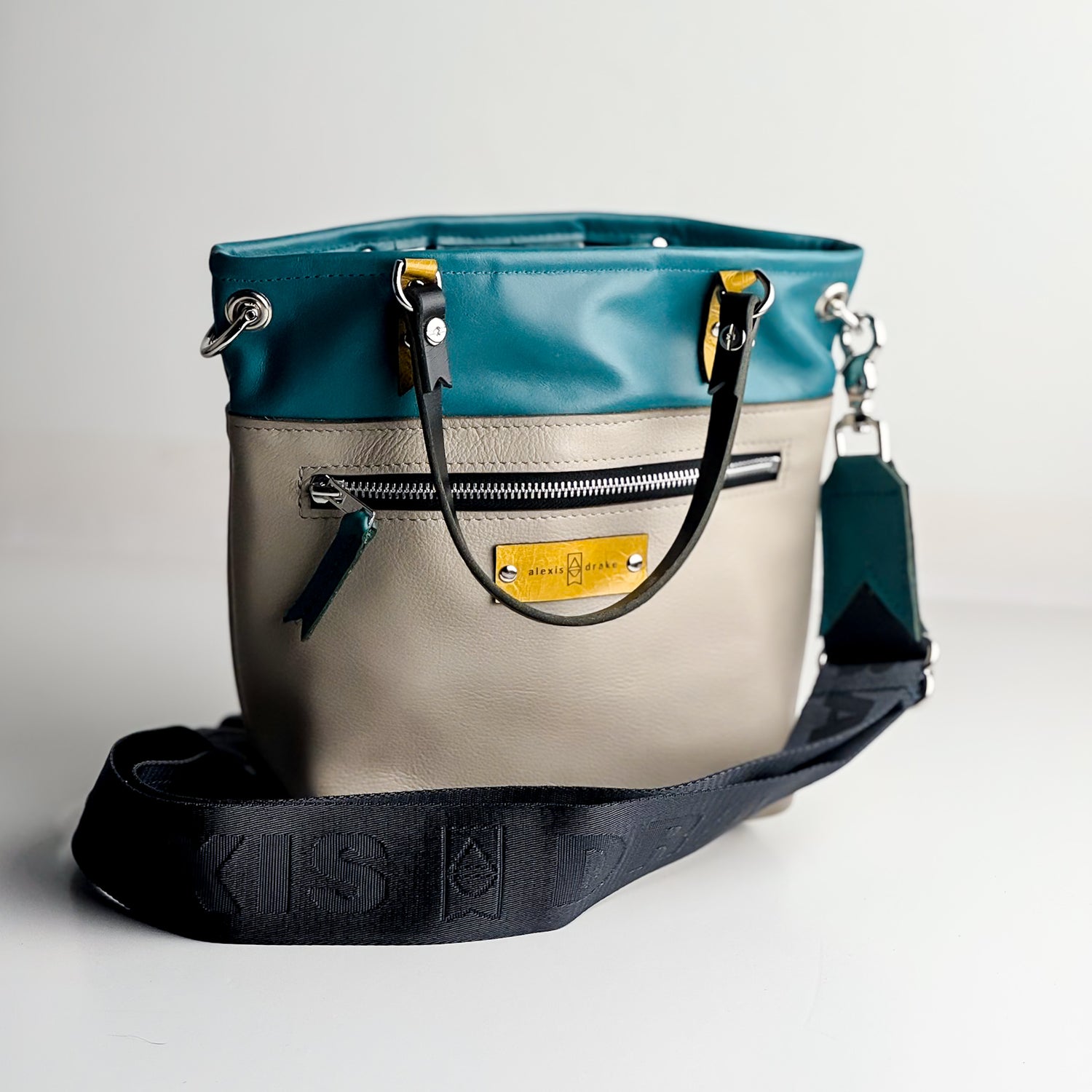 Relaxed Riviera Collection | Amika Satchel + Crossbody | Lagoon Blue + Linen Gray