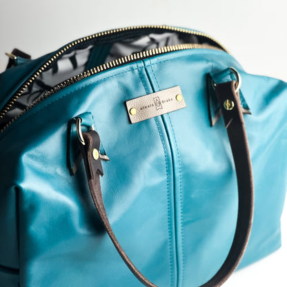 Relaxed Riviera Collection | Eliza Satchel + Shoulder Tote | Lagoon Blue