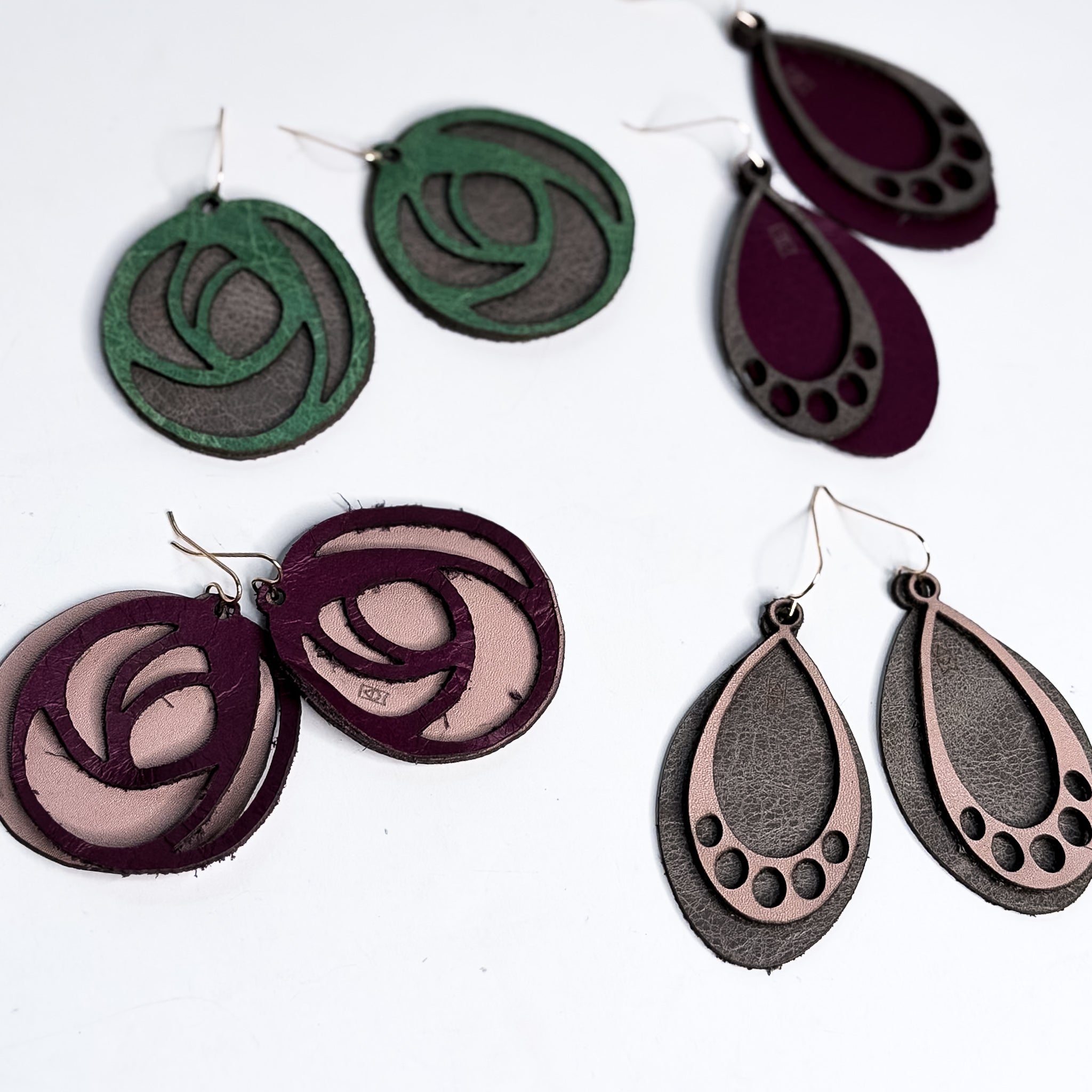 Wild Bloom Collection | Jewelry | Oval Leather Earrings | Various