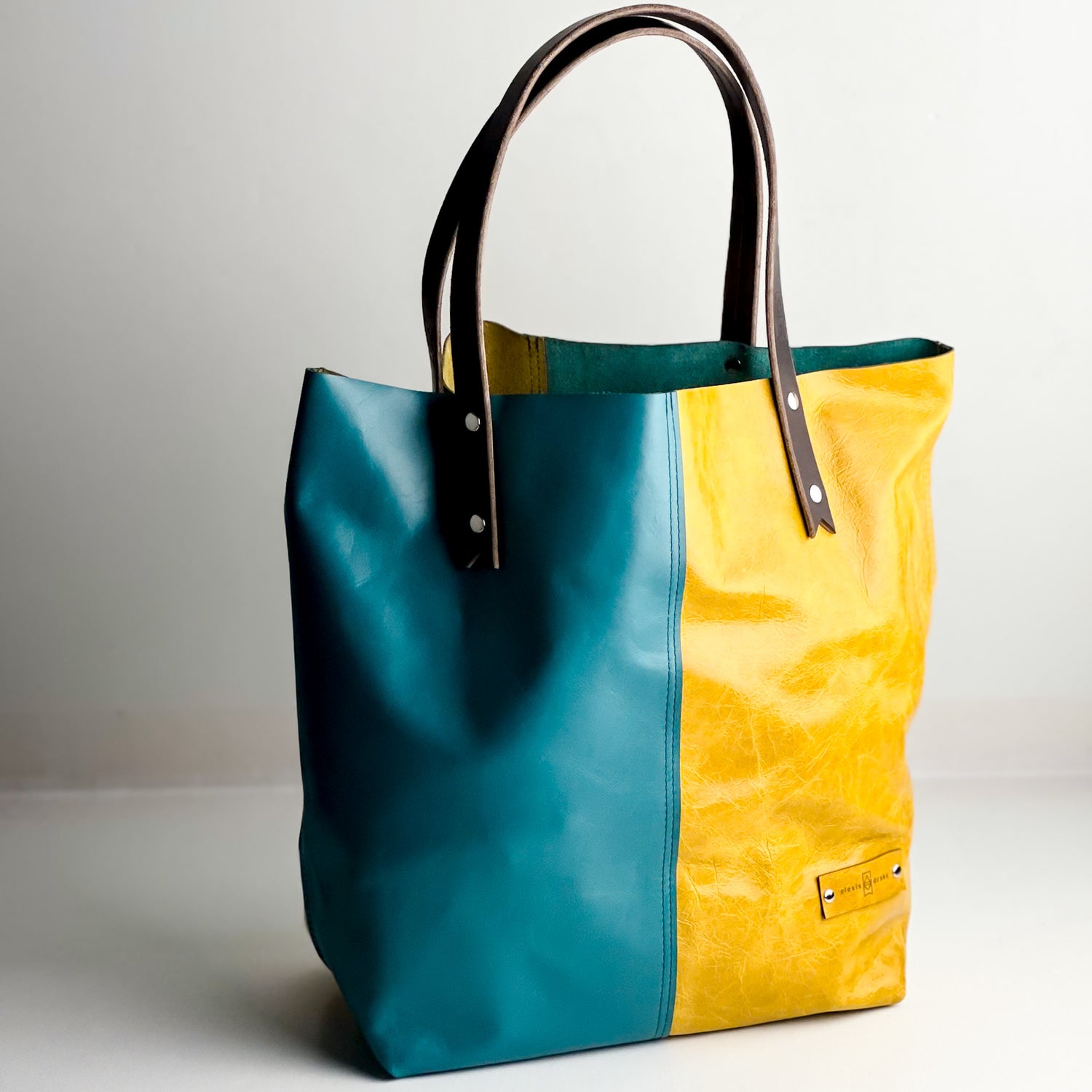 Relaxed Riviera Collection | Market Tote |  Lagoon Blue + Sunrise Yellow