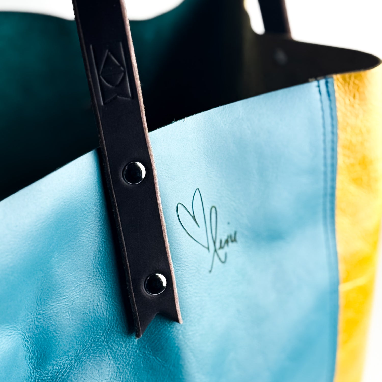 Relaxed Riviera Collection | Market Tote |  Lagoon Blue + Sunrise Yellow
