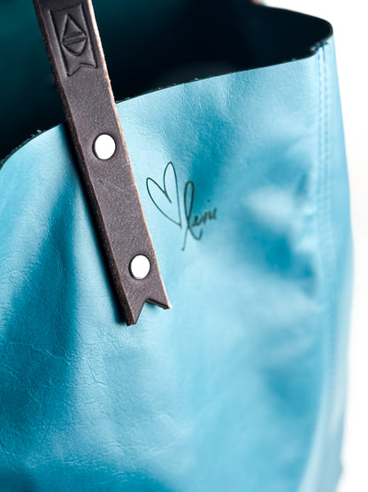 Relaxed Riviera Collection | Market Tote |  Lagoon Blue + Sunrise Yellow