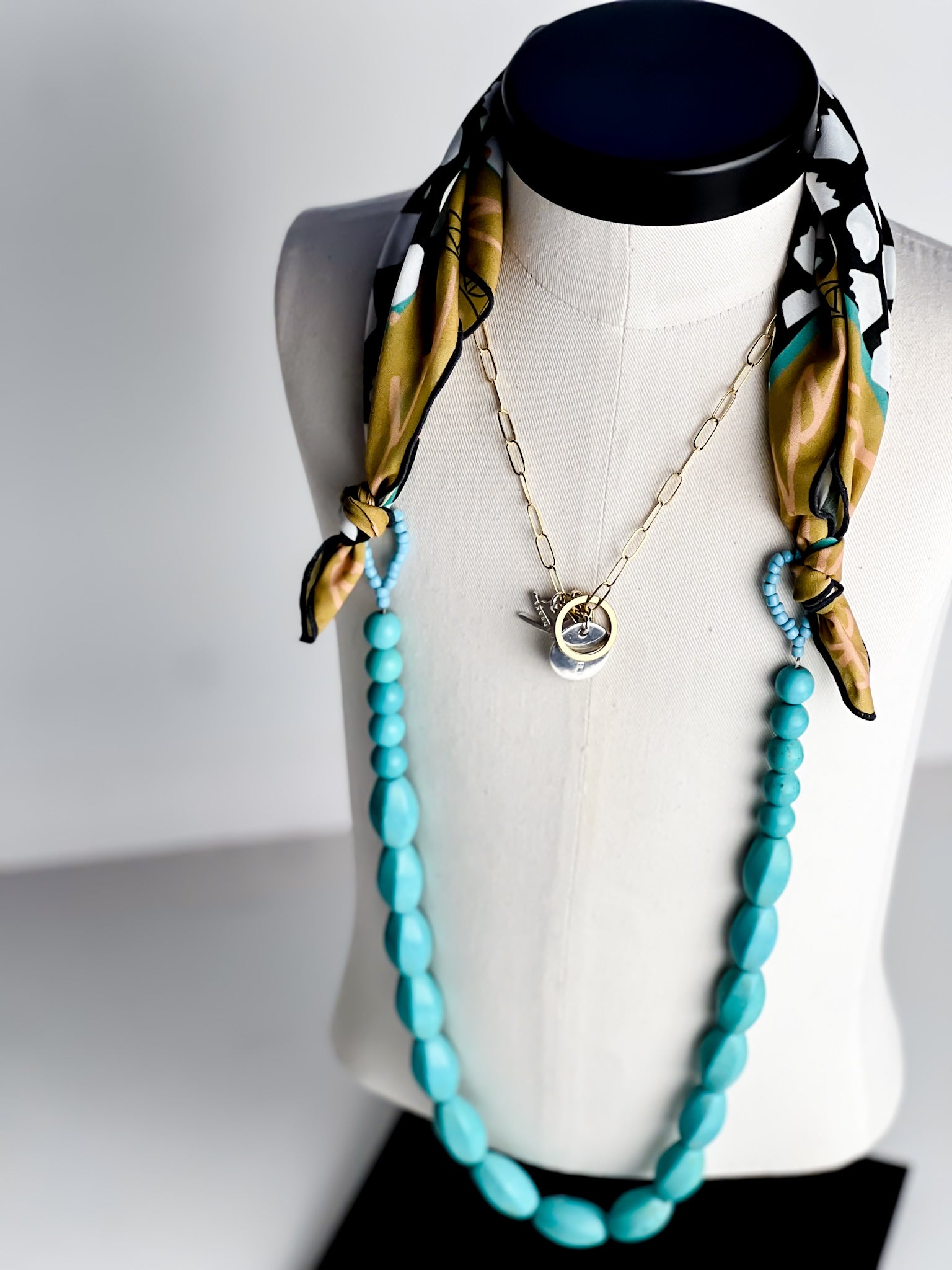 Jewelry | Beaded + Scarf Necklace