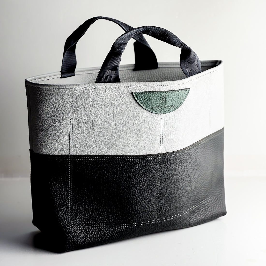 Luxe Collection | Charlotte Shoulder Tote | Light Gray + Black