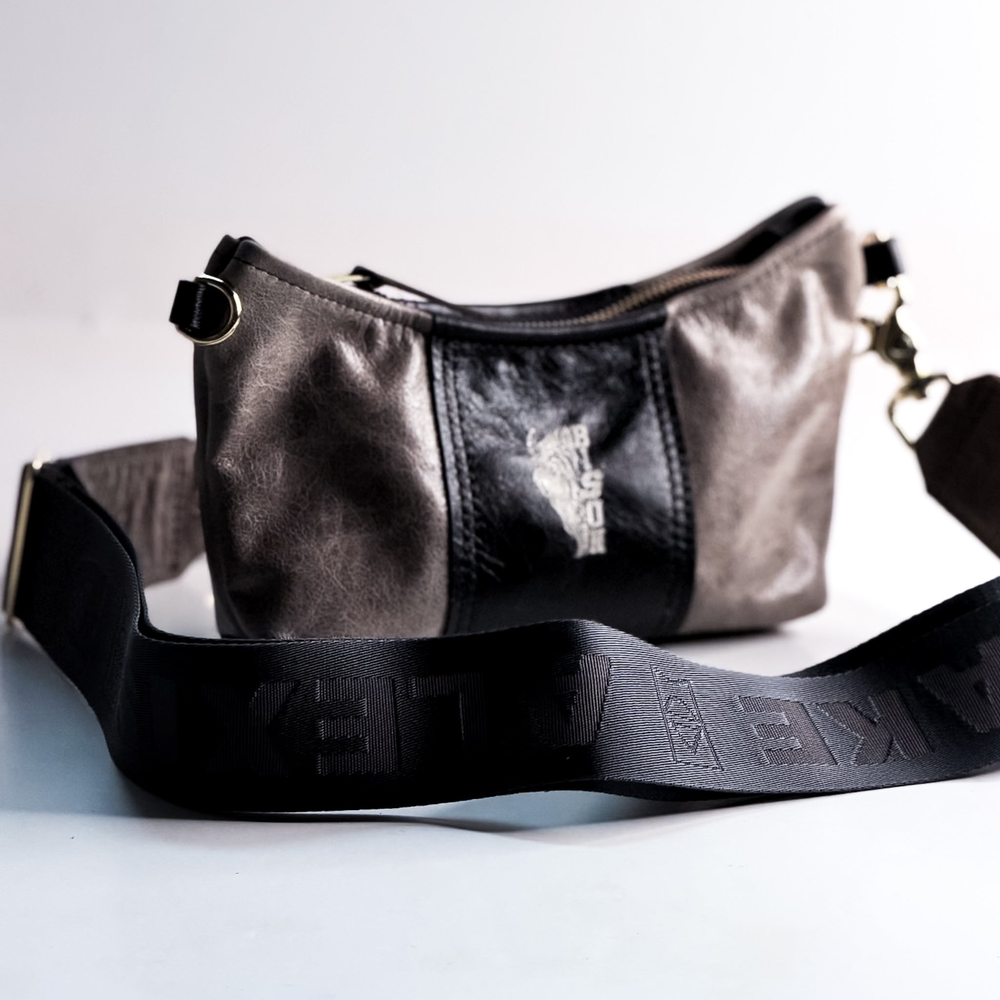 Made To Order | Bison Collection | Penelope Crossbody | Gray + Black