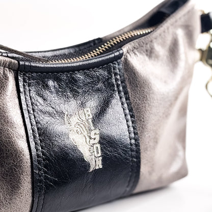 Made To Order | Bison Collection | Penelope Crossbody | Gray + Black