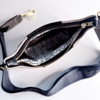 Made To Order | Bison Collection | Penelope Crossbody | Gray + Black