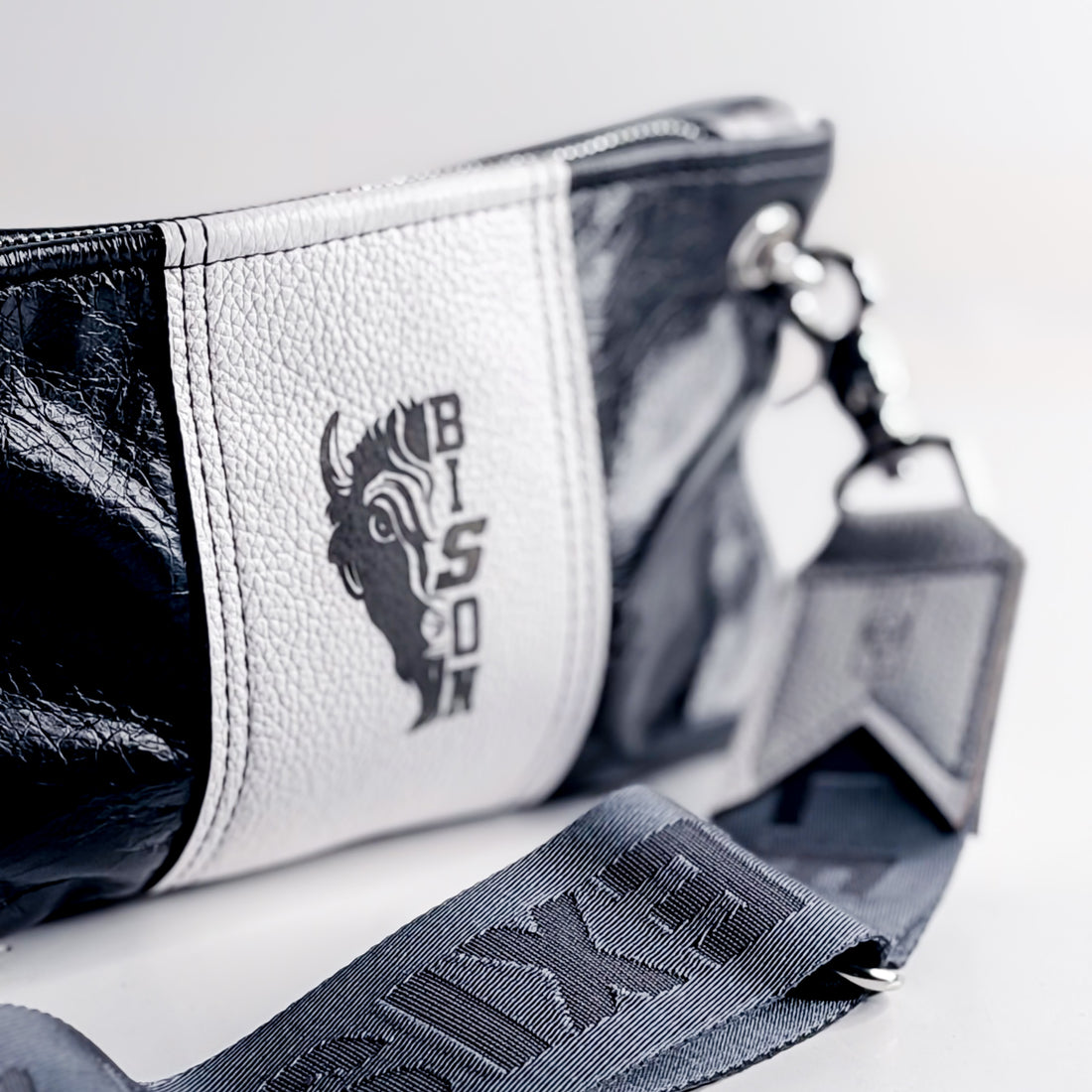 Made To Order | Bison Collection | Belt Bag Crossbody | Black + White Pebble