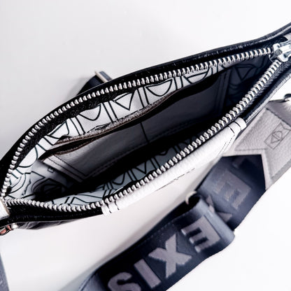 Made To Order | Bison Collection | Belt Bag Crossbody | Black + White Pebble