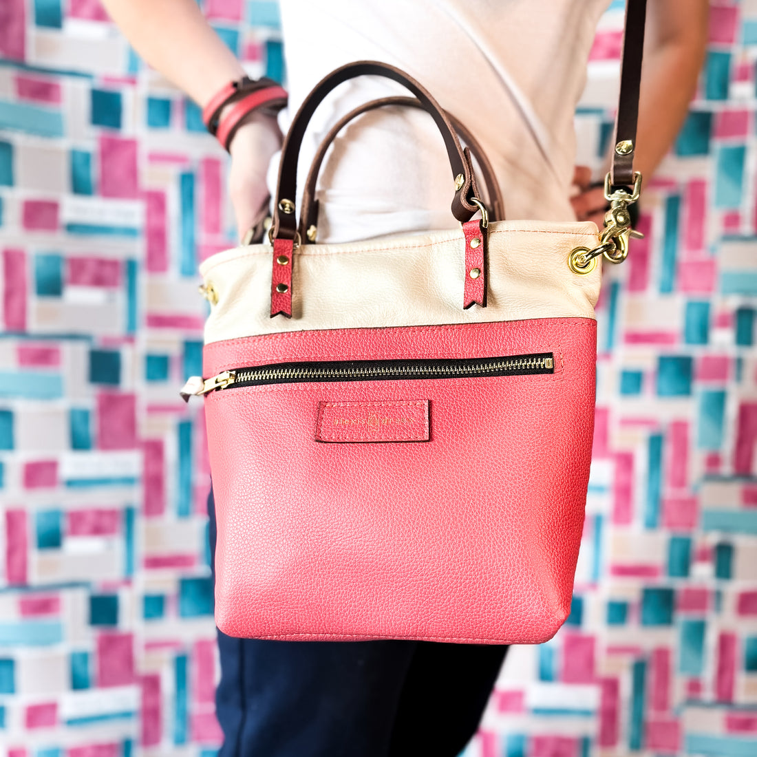 Coastal Collection | Amika Satchel + Crossbody | Seashell + Coral