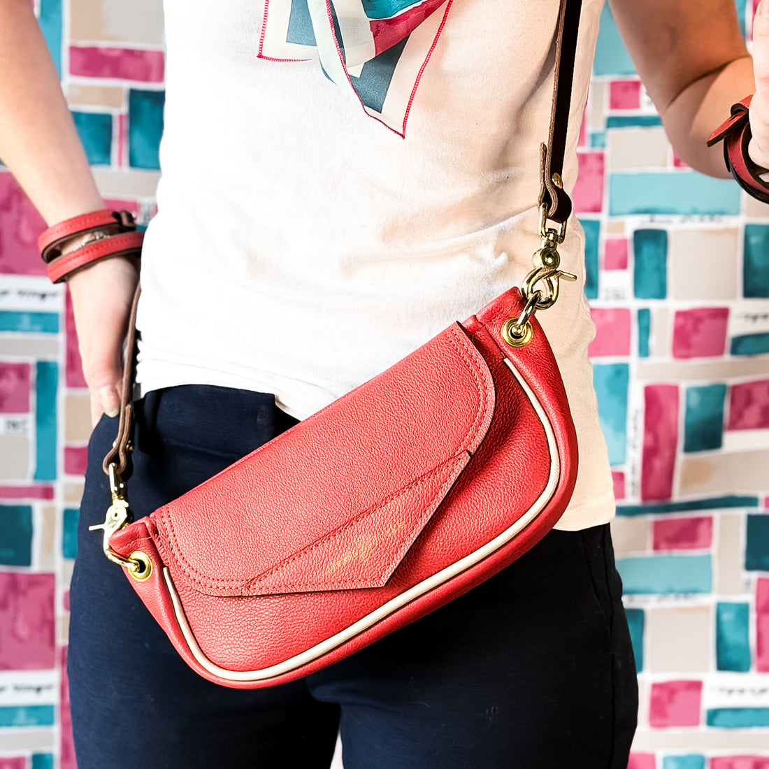 Coastal Collection | Violet Clutch + Crossbody | Coral + Seashell