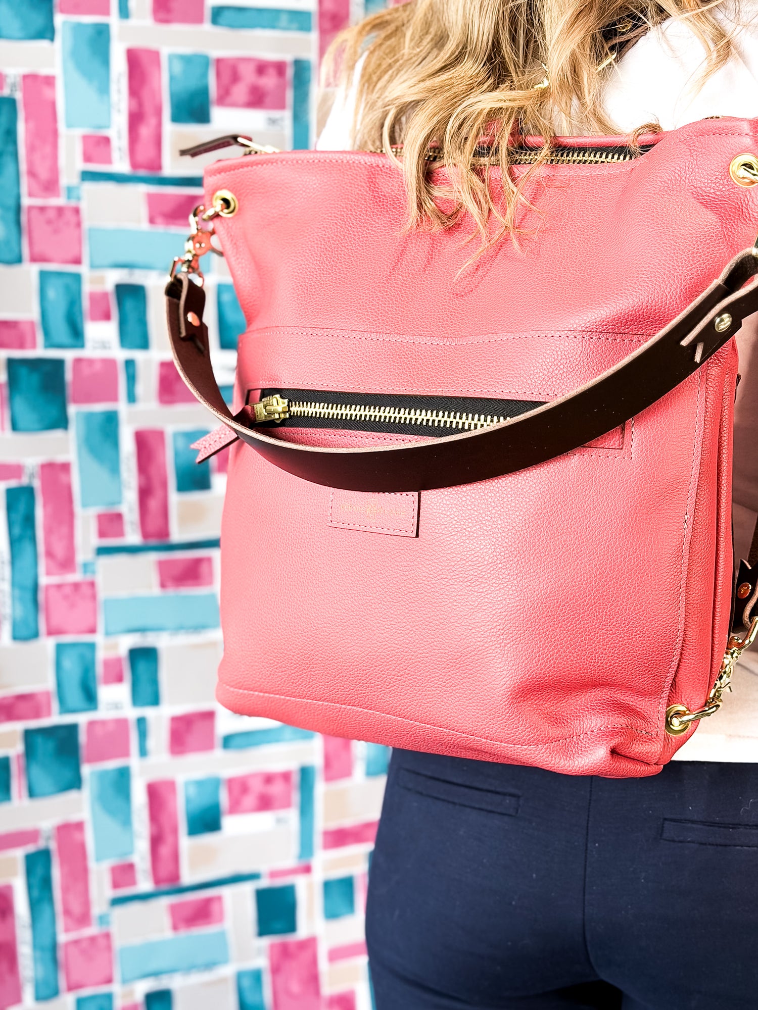 Coastal Collection | Backpack Shoulder Tote | Coral