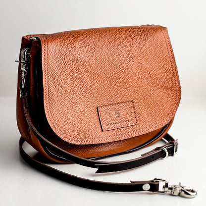Autumn Reverie Collection | Mini E Crossbody | Rust Pebble