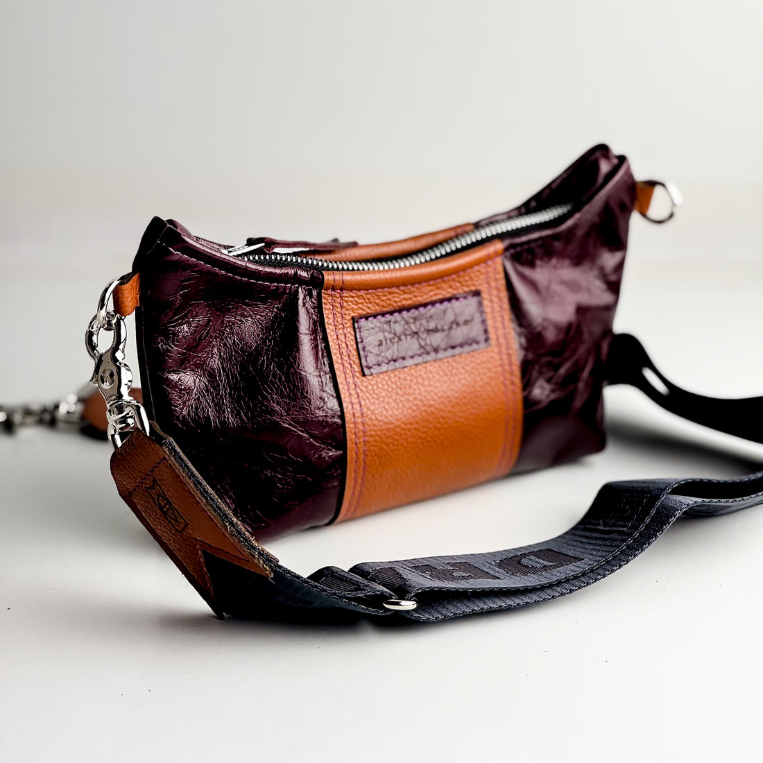 Autumn Reverie Collection | Penelope Crossbody | Plum + Rust Pebble