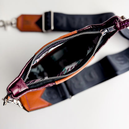 Autumn Reverie Collection | Penelope Crossbody | Plum + Rust Pebble