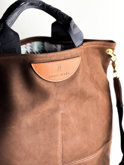 Autumn Reverie Collection | Lexington Shoulder Tote | Mocha Suede