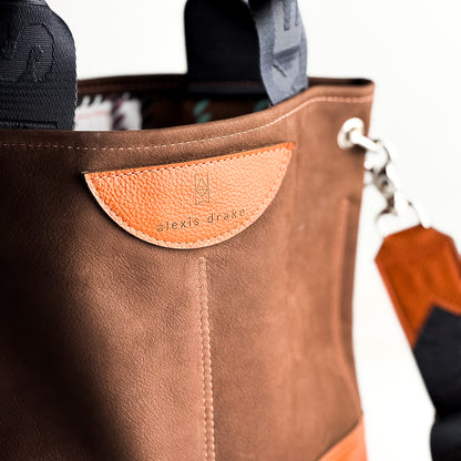 Autumn Reverie Collection | Tivoli Shoulder Tote | Mocha Suede + Rust Pebble