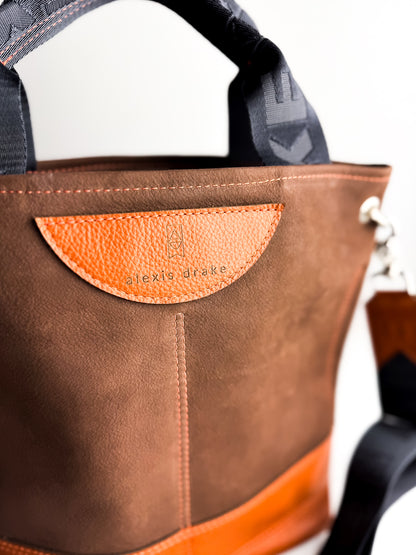 Autumn Reverie Collection | Tivoli Shoulder Tote | Mocha Suede + Rust Pebble