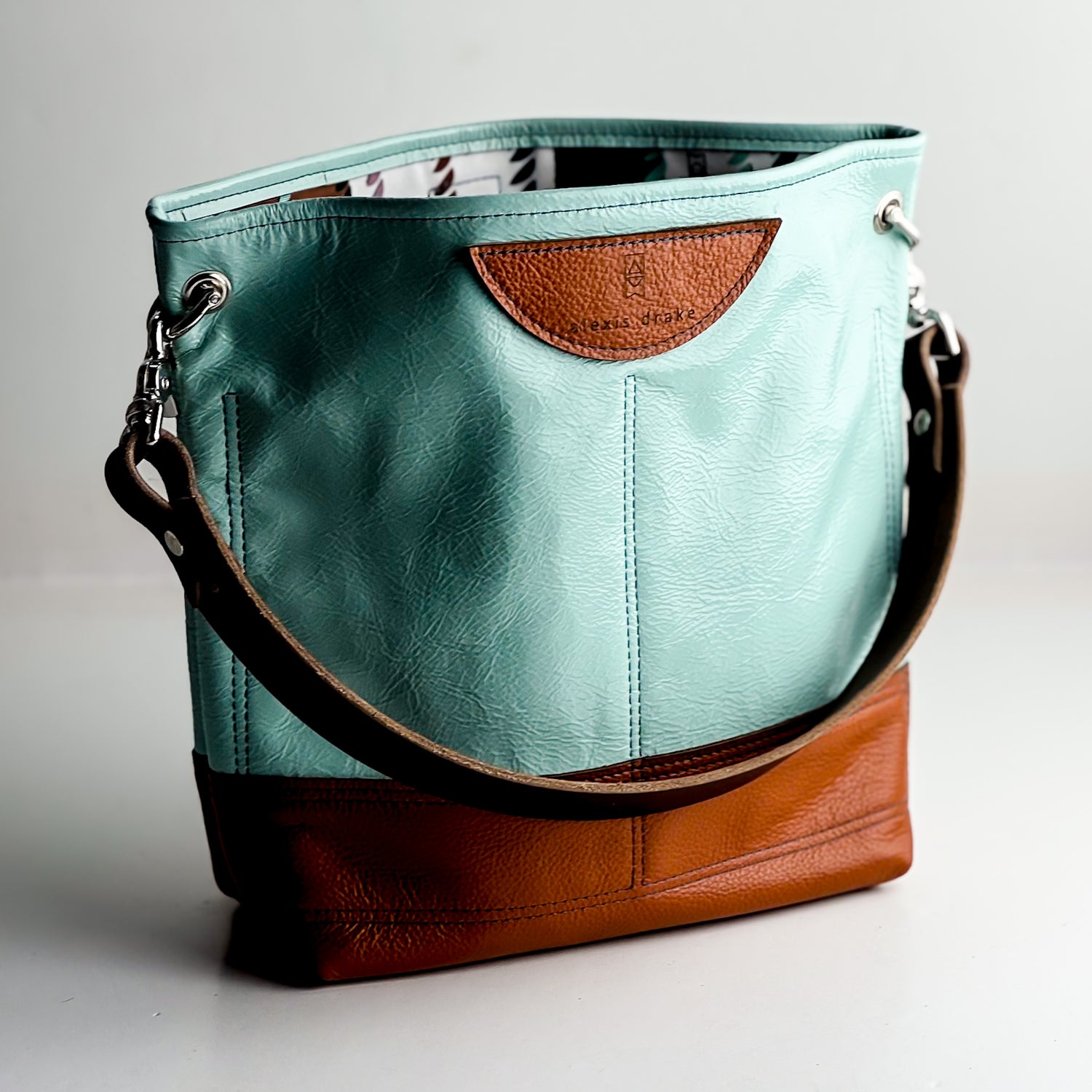 Autumn Reverie Collection | Tivoli Shoulder Tote | Ice Box Blue + Rust Pebble