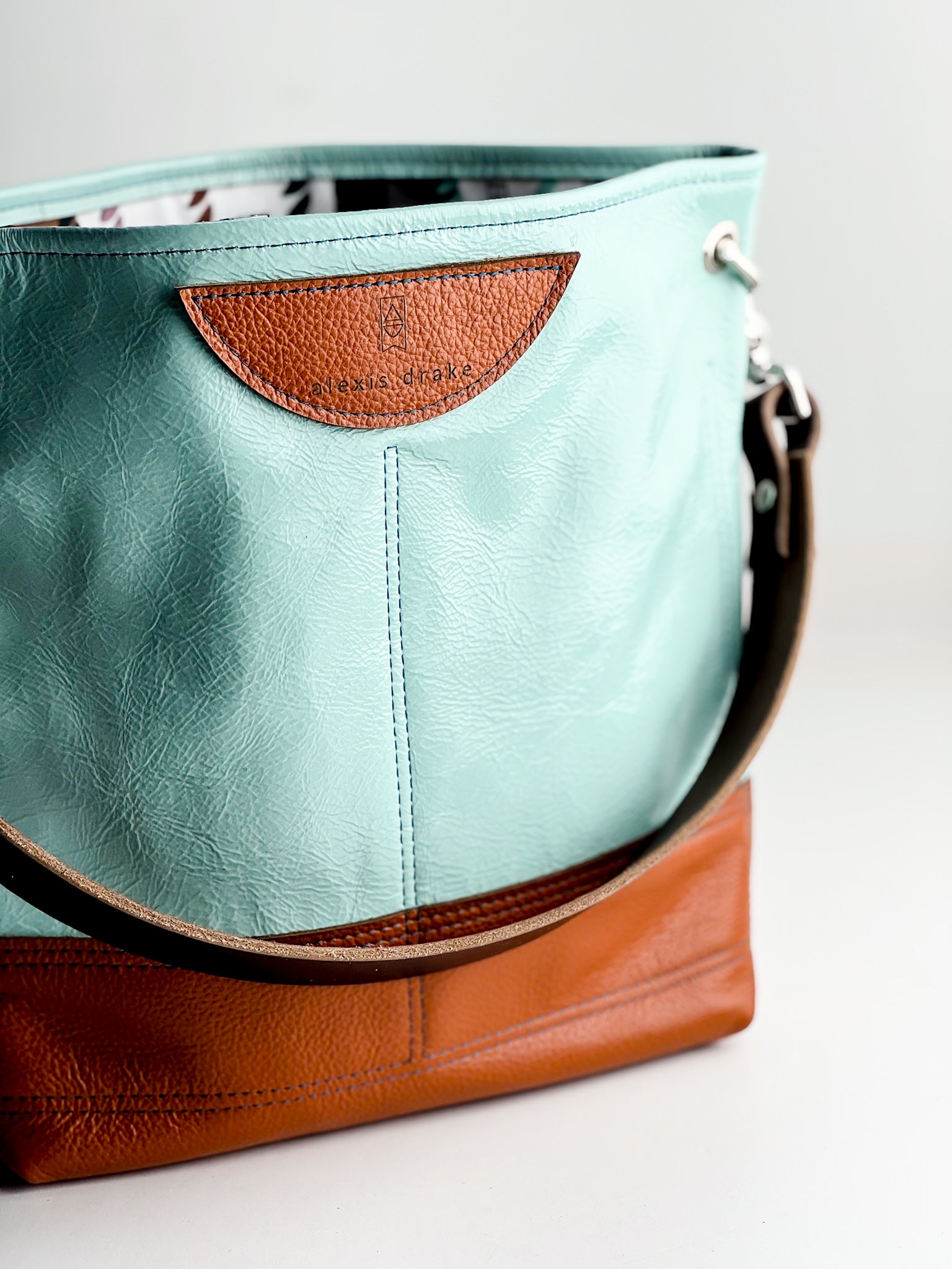 Autumn Reverie Collection | Tivoli Shoulder Tote | Ice Box Blue + Rust Pebble