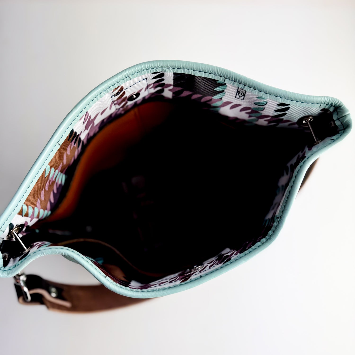 Autumn Reverie Collection | Tivoli Shoulder Tote | Ice Box Blue + Rust Pebble