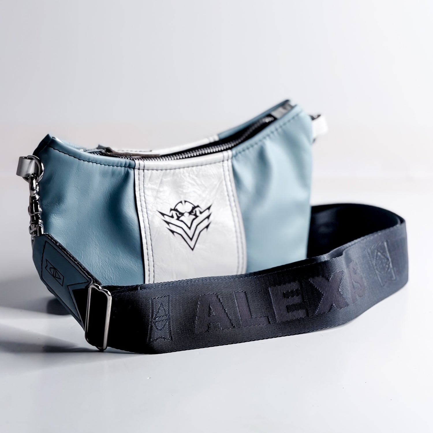 East High School Collection | Penelope Crossbody | Baby Blue + Black