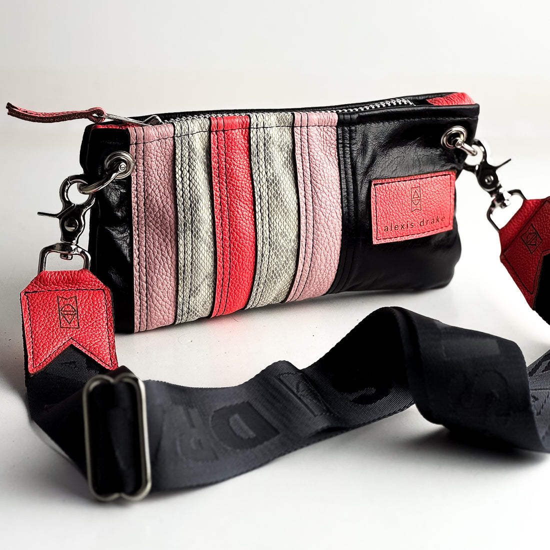 Rainbow Belt Bag Collection | Black + Coral