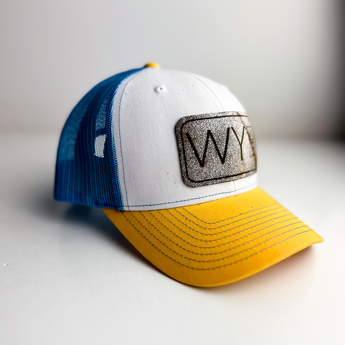 WY Trucker Hat | Baby Blue + Yellow + Sparkle