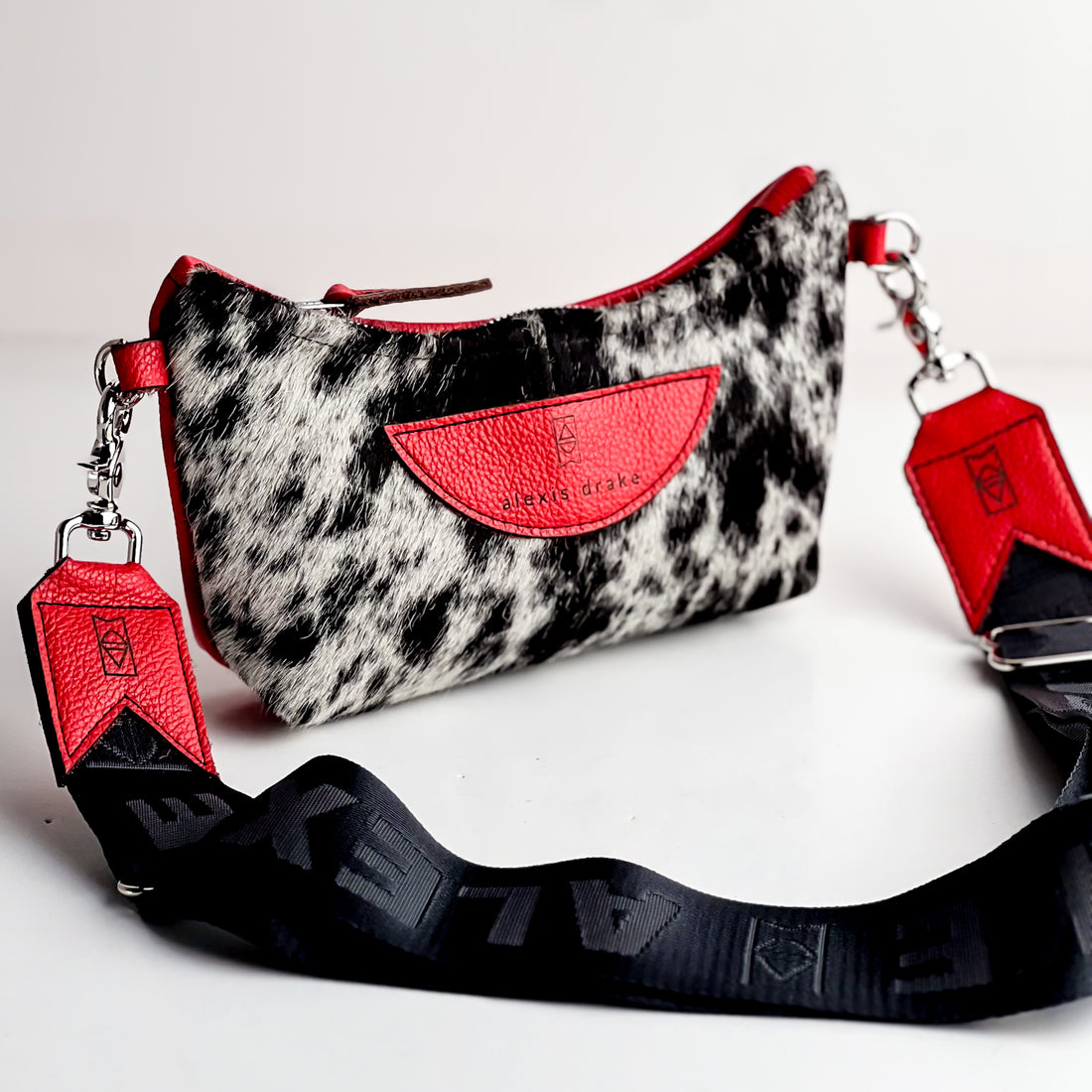 Rodeo Collection | Penelope Crossbody | Hair-on-Hide + Scarlet