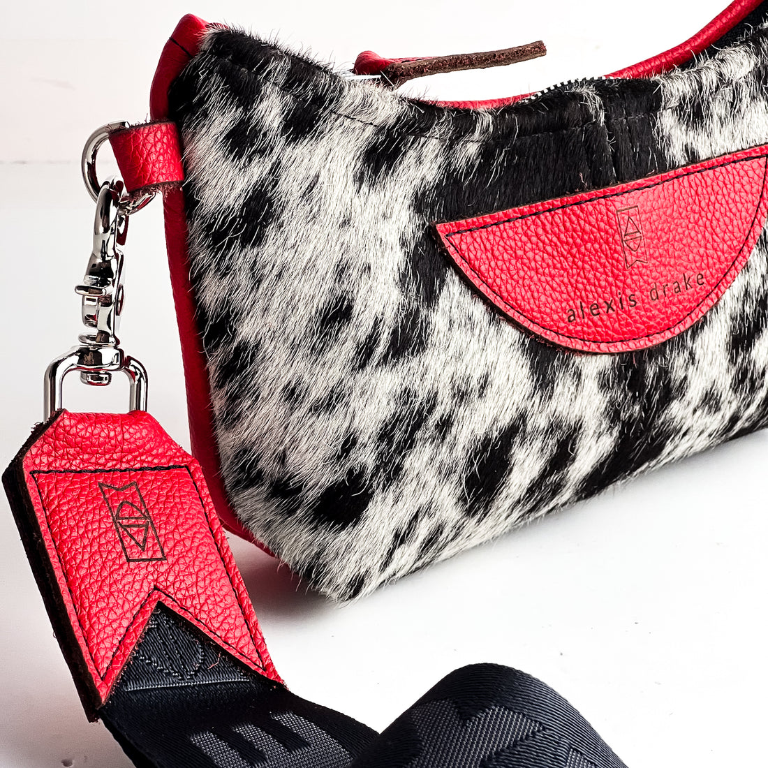 Rodeo Collection | Penelope Crossbody | Hair-on-Hide + Scarlet