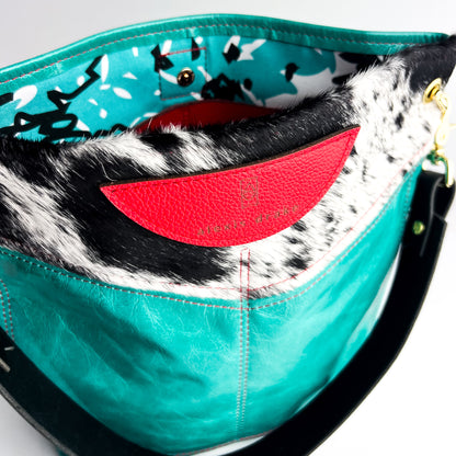 Rodeo Collection | V-Tivoli Shoulder Tote | Hair-on-Hide + Cactus