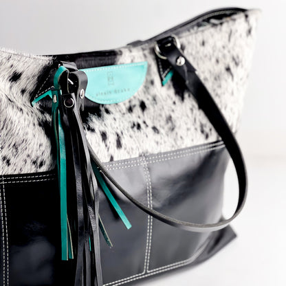 Rodeo Collection | Charlotte Shoulder Tote | Black + Hair-on-Hide