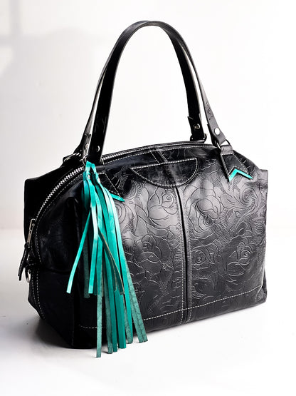 Rodeo Collection | Eliza Shoulder Tote | Black Rose