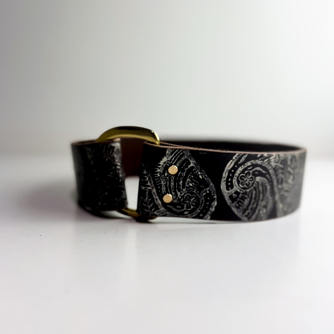 Rodeo Collection | Hand-painted Paisley Wide Leather Belt