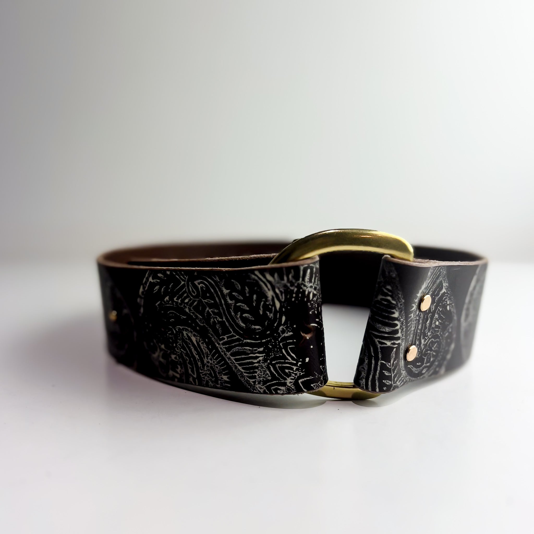 Rodeo Collection | Hand-painted Paisley Wide Leather Belt