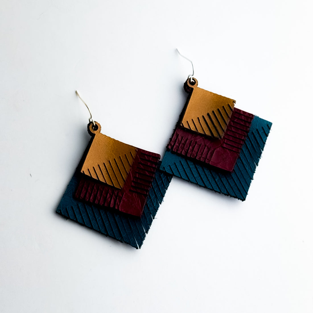 Jewelry | Diamond Fringe Leather Earrings | Turquoise + Ruby + Butter