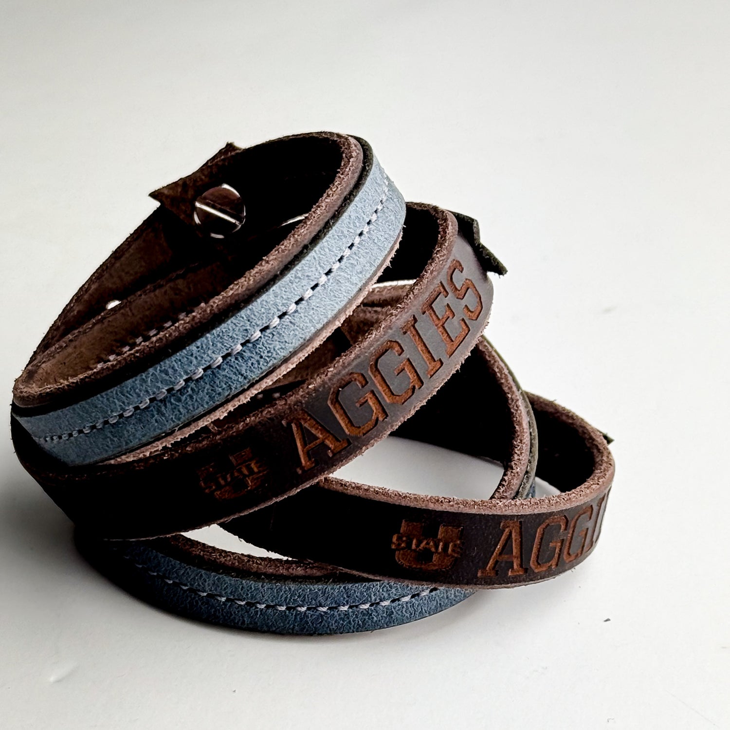 Utah State University Collection | Jewelry | Leather Wrap Bracelet | Aggies
