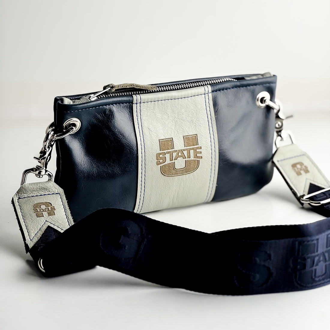 Utah State University Collection | Belt Bag Crossbody | Navy + Gray