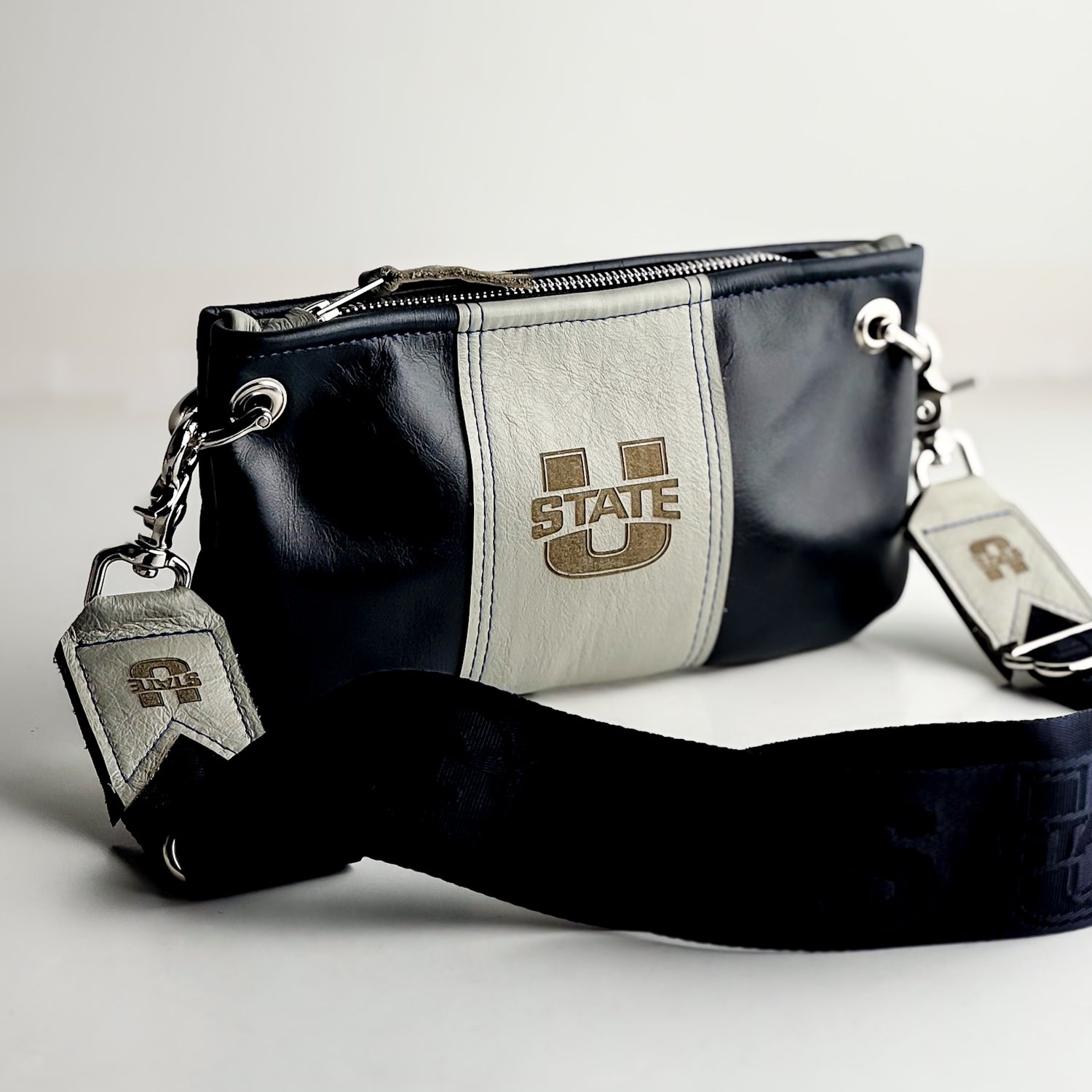 Utah State University Collection | Belt Bag Crossbody | Navy + Gray