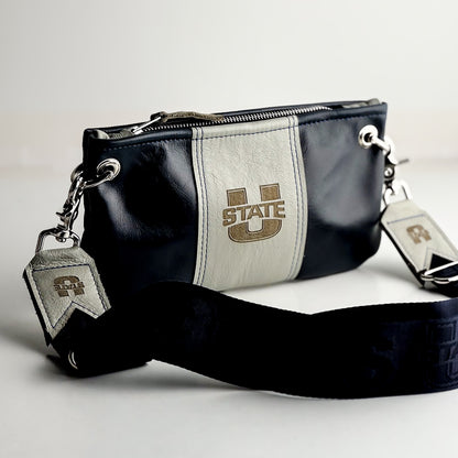 Utah State University Collection | Belt Bag Crossbody | Navy + Gray